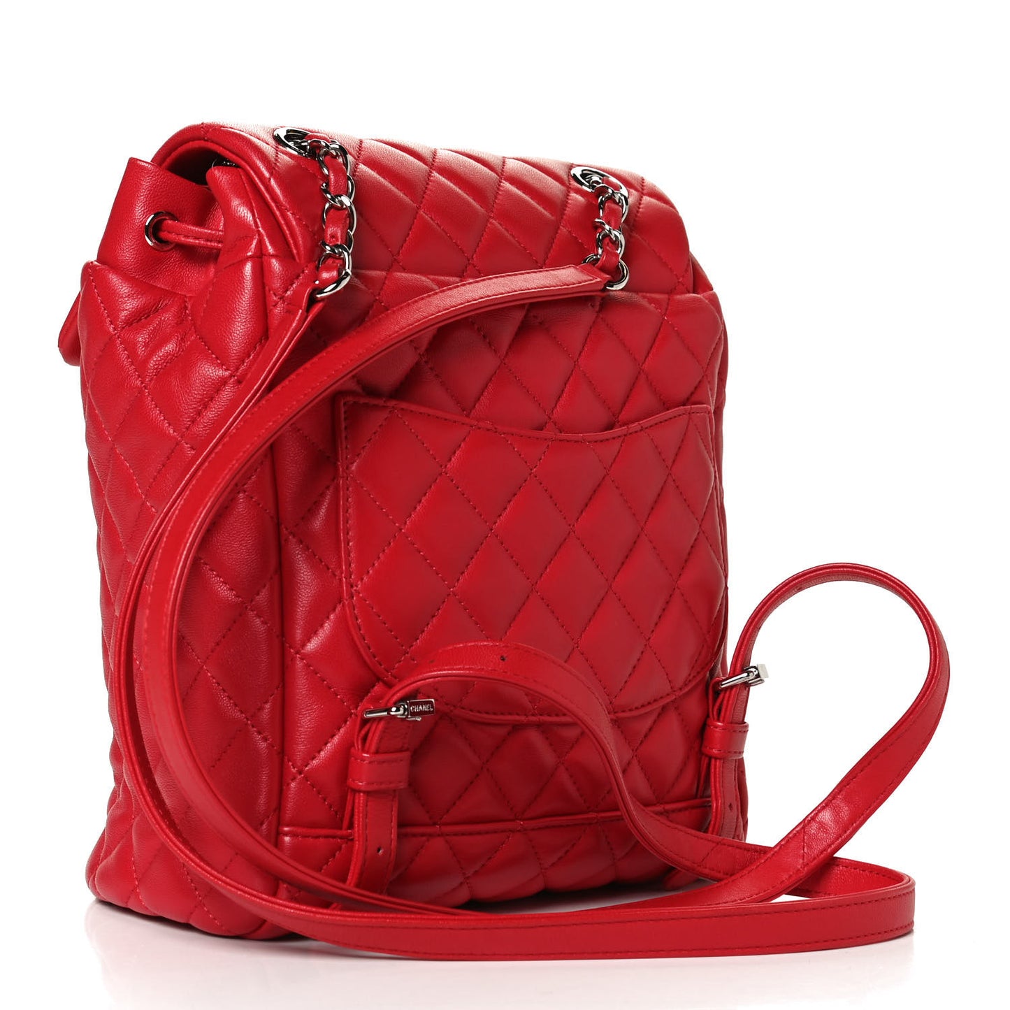 Lambskin Quilted Small Urban Spirit Backpack Red