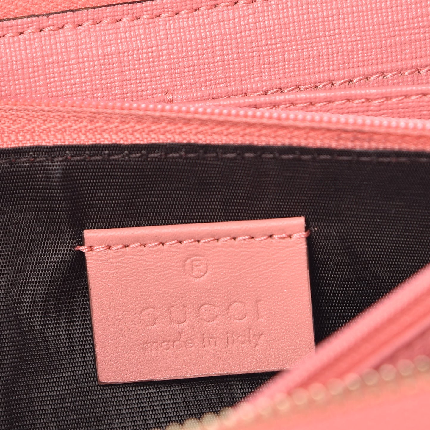 GG Supreme Monogram Embroidered Face Zip Around Wallet Pink