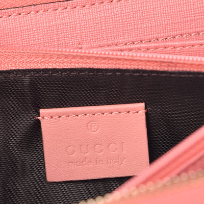 Gucci GG Supreme Monogram Embroidered Face Zip Around Wallet Pink 6 of 10
