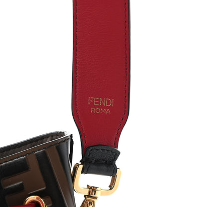 Fendi Vitello Grace F is Fendi Bi-Color FF 1974 Embossed Grande Mon Tresor Bucket Bag Maya Black Fragola 7 of 10