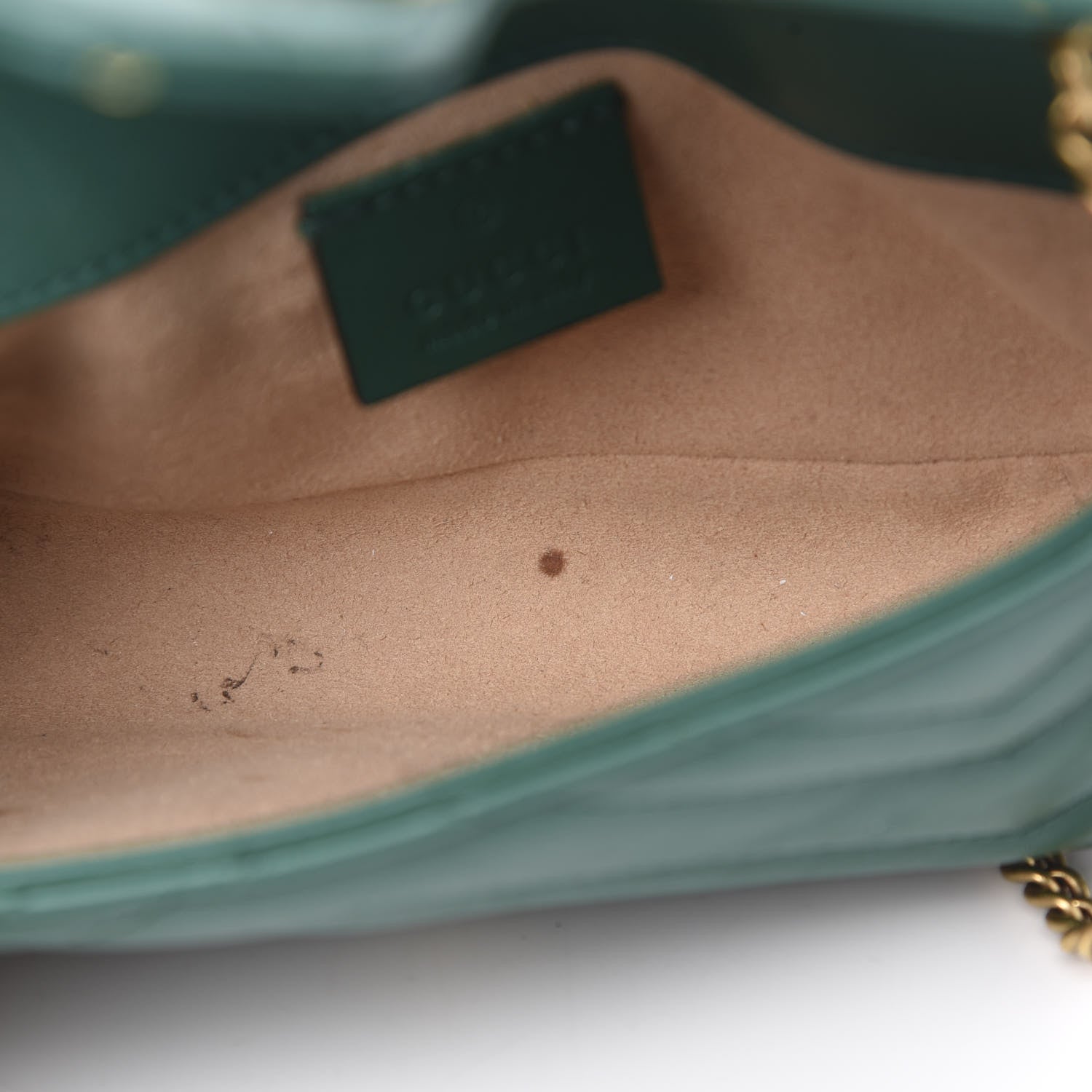 Gucci Calfskin Matelasse Super Mini GG Marmont Shoulder Bag Emerald Green 11 of 18