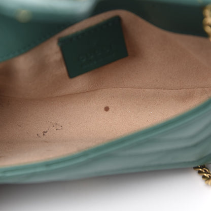 Gucci Calfskin Matelasse Super Mini GG Marmont Shoulder Bag Emerald Green 11 of 18