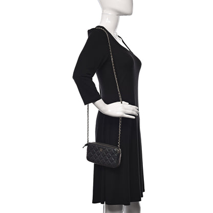 Chanel Iridescent Caviar Quilted Clutch With Chain Black 2 of 13