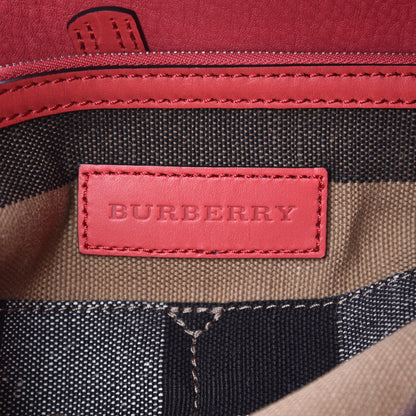 Burberry Grainy Calfskin Canvas Mega Check Medium Ashby Tassel Hobo Pink Azalea 8 of 11