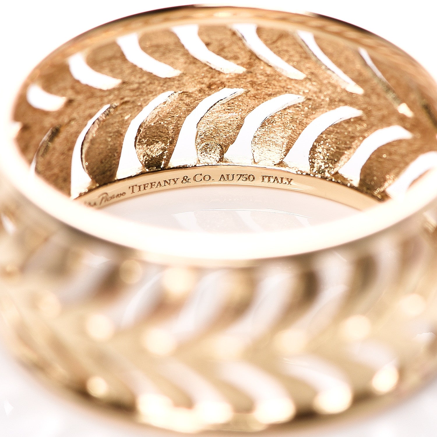 Tiffany 18K Yellow Gold Paloma Picasso Villa Palm Ring 54 7 3 of 3