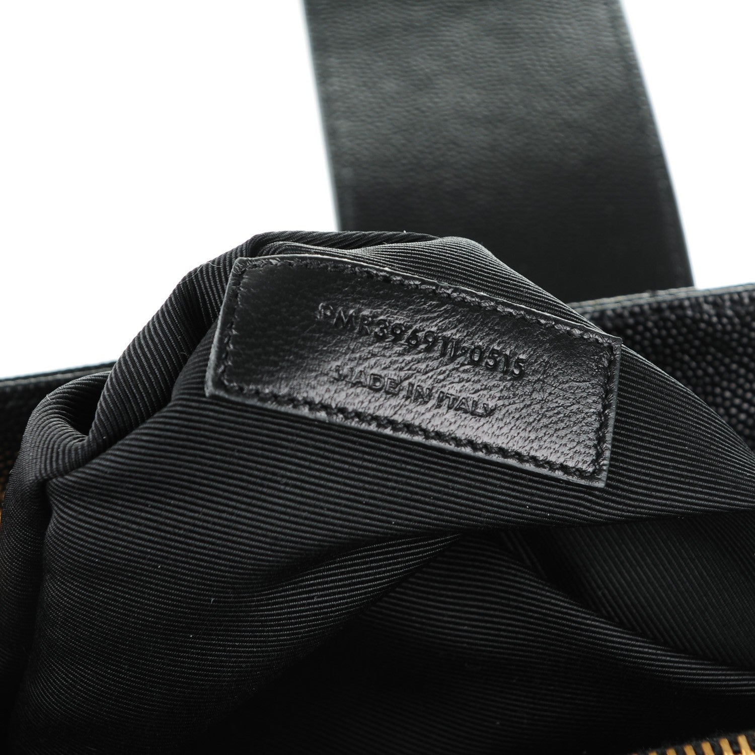 Saint Laurent Grain De Poudre Matelasse Chevron Monogram Shopping Bag Black 7 of 7