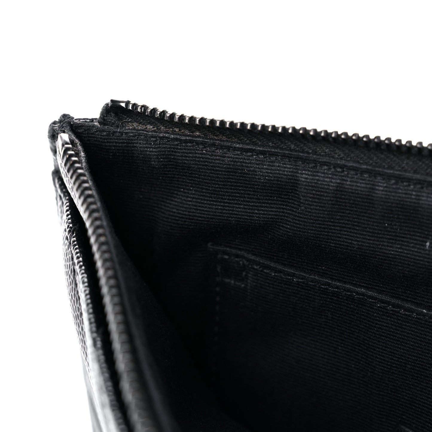 Grain De Poudre Chevron Monogram Bill Pouch Black