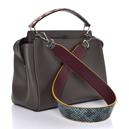 Fendi Vitello Baltico Dolce Elaphe DotCom Satchel Carbone Ramar Multicolor 4 of 9