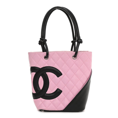 Chanel Calfskin Quilted Medium Cambon Tote Pink Black 1 of 14
