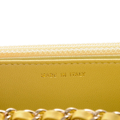 Chanel Lambskin Quilted Trendy CC Wallet On Chain WOC Yellow 8 of 9