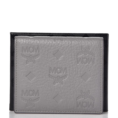 MCM Calfskin Signature Monogram Klara Bi-Fold Wallet Dove 10 of 10