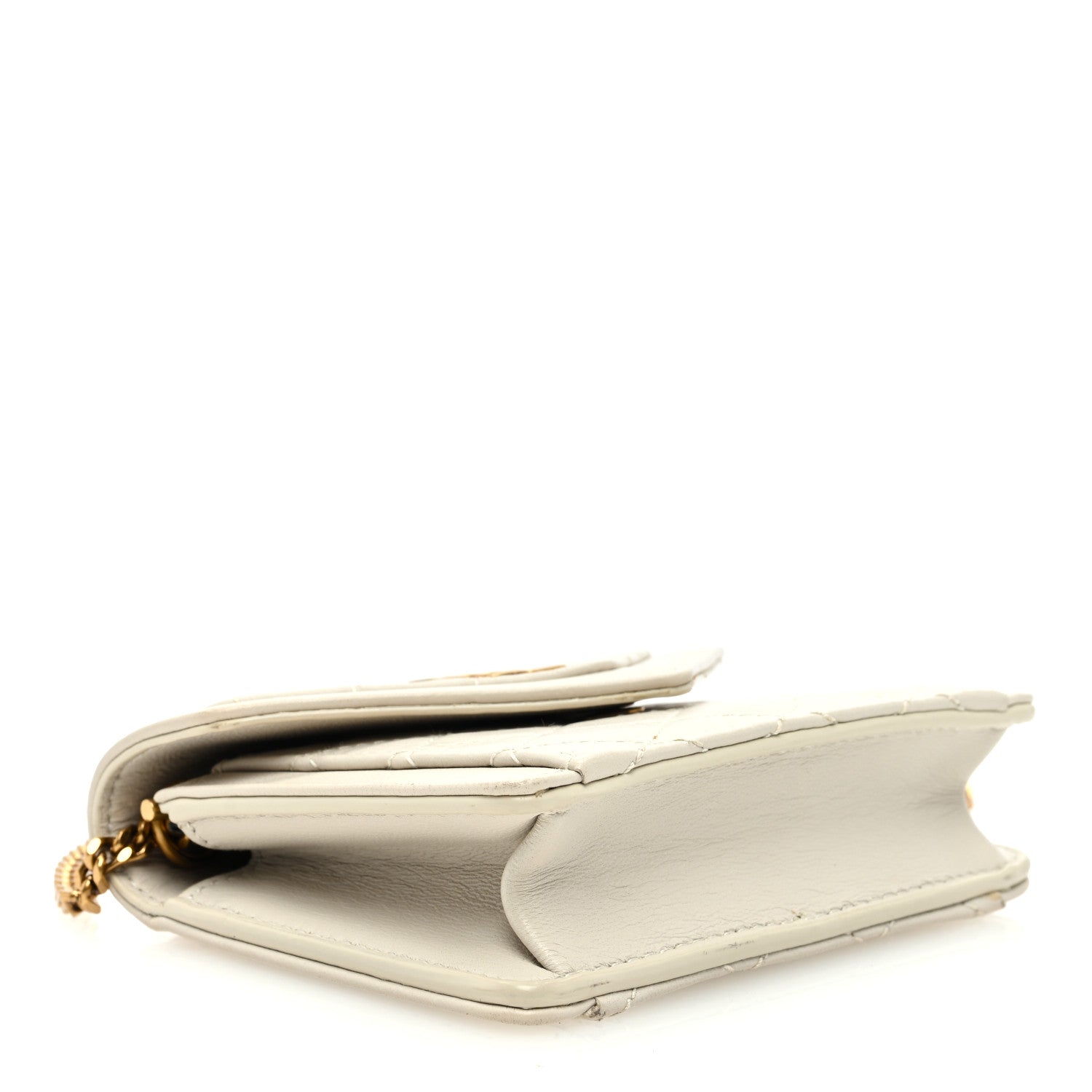 Saint Laurent Lambskin Quilted Monogram Micro Gaby Crossbody Bag Blanc Vintage 4 of 9