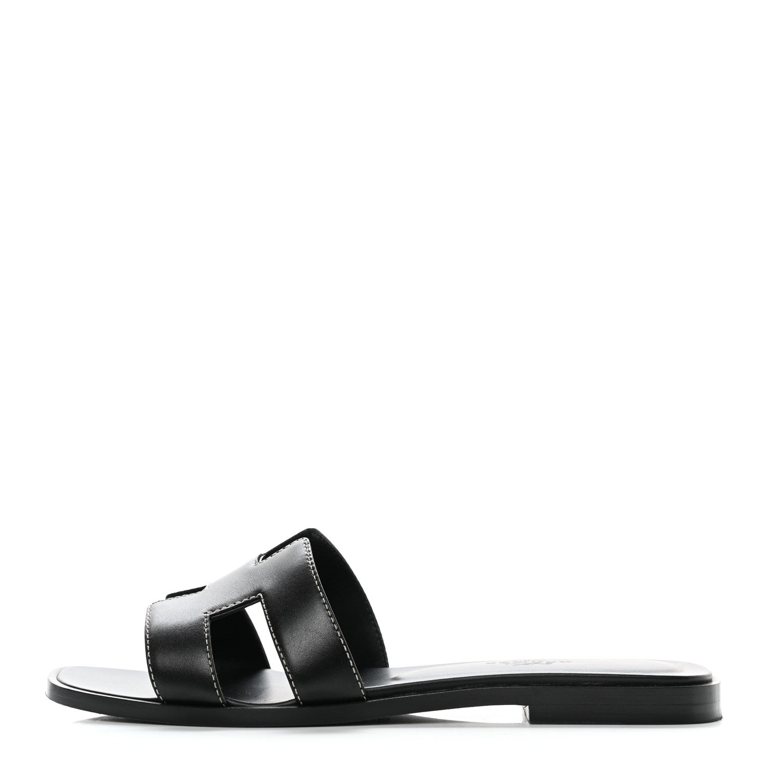 Hermes Box Calfskin Oran Sandals 36 Black 1 of 9