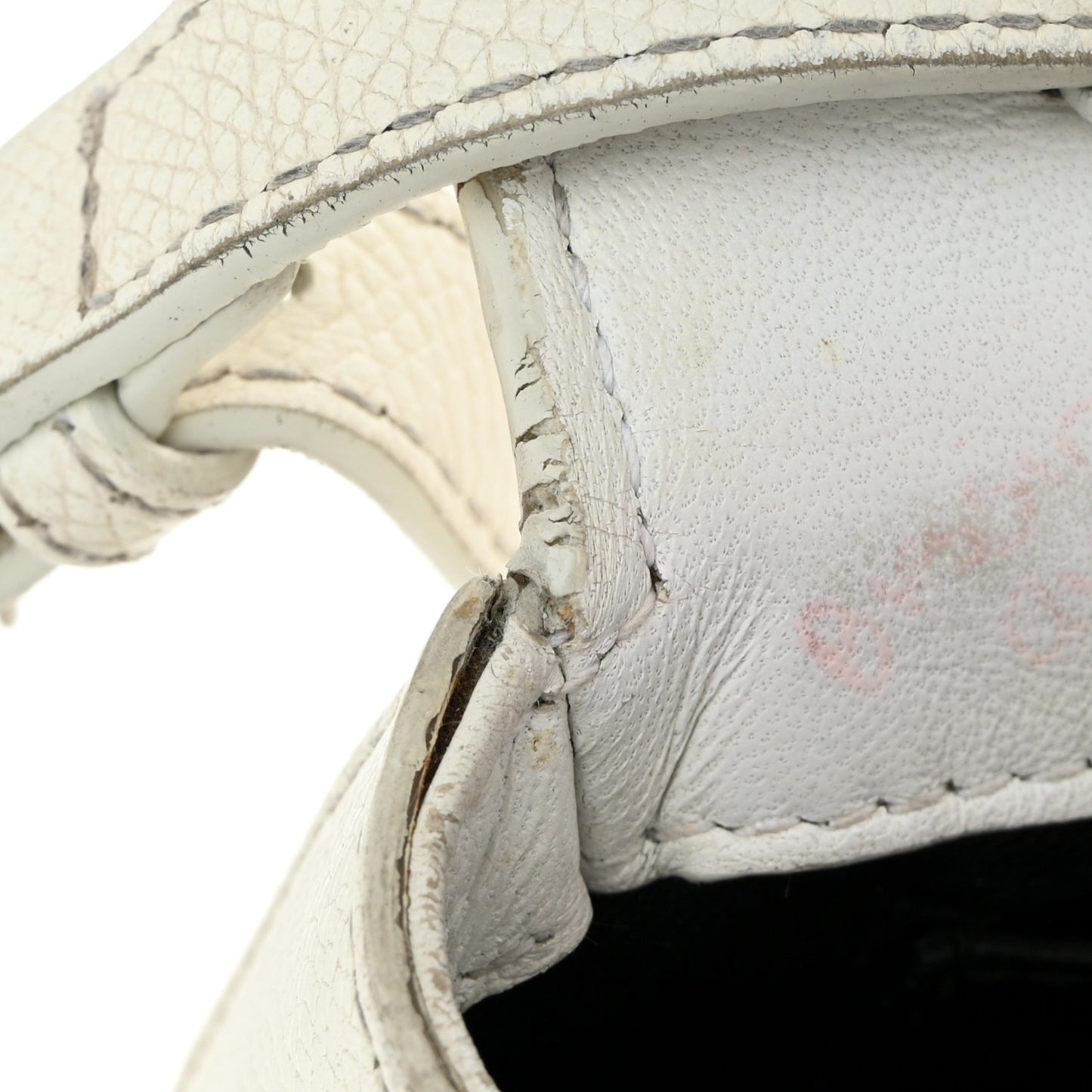 Grained Calfskin Logo Print Ville Day Bag XS White