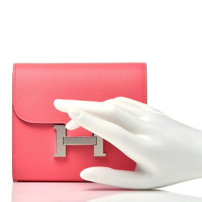Hermes Evercolor Constance Short Wallet Rose Azalee 2 of 7