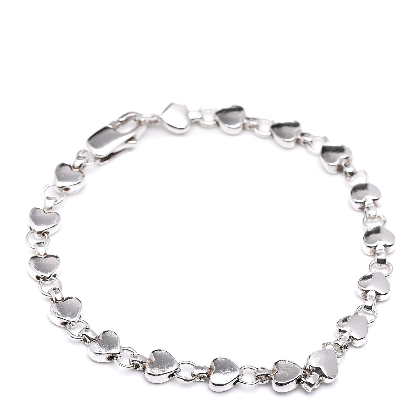 Sterling Silver Chain of Heart Bracelet