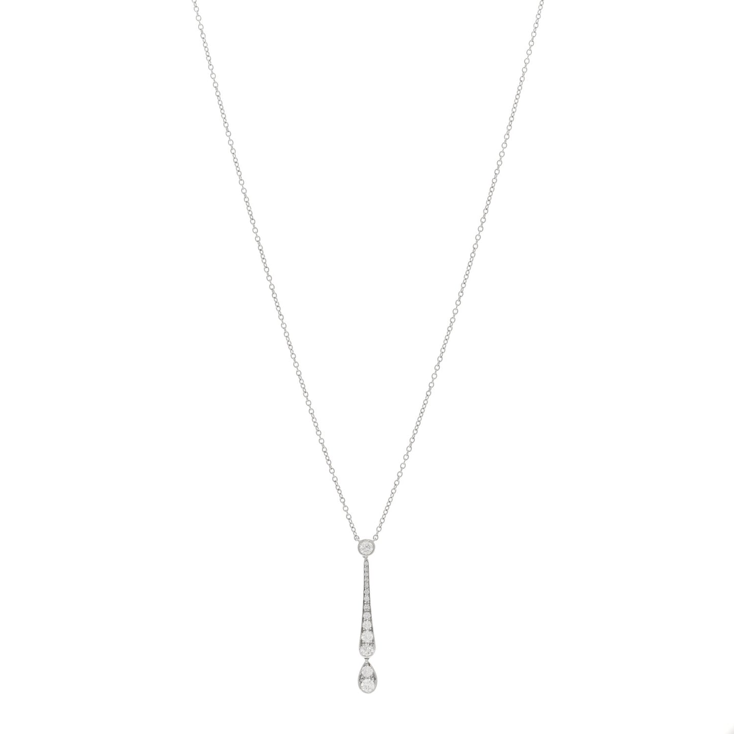 Platinum Diamond Jazz Swing Drop Pendant Necklace