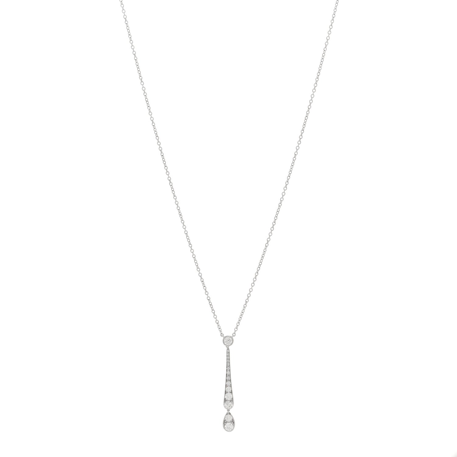 Tiffany Platinum Diamond Jazz Swing Drop Pendant Necklace 1 of 5