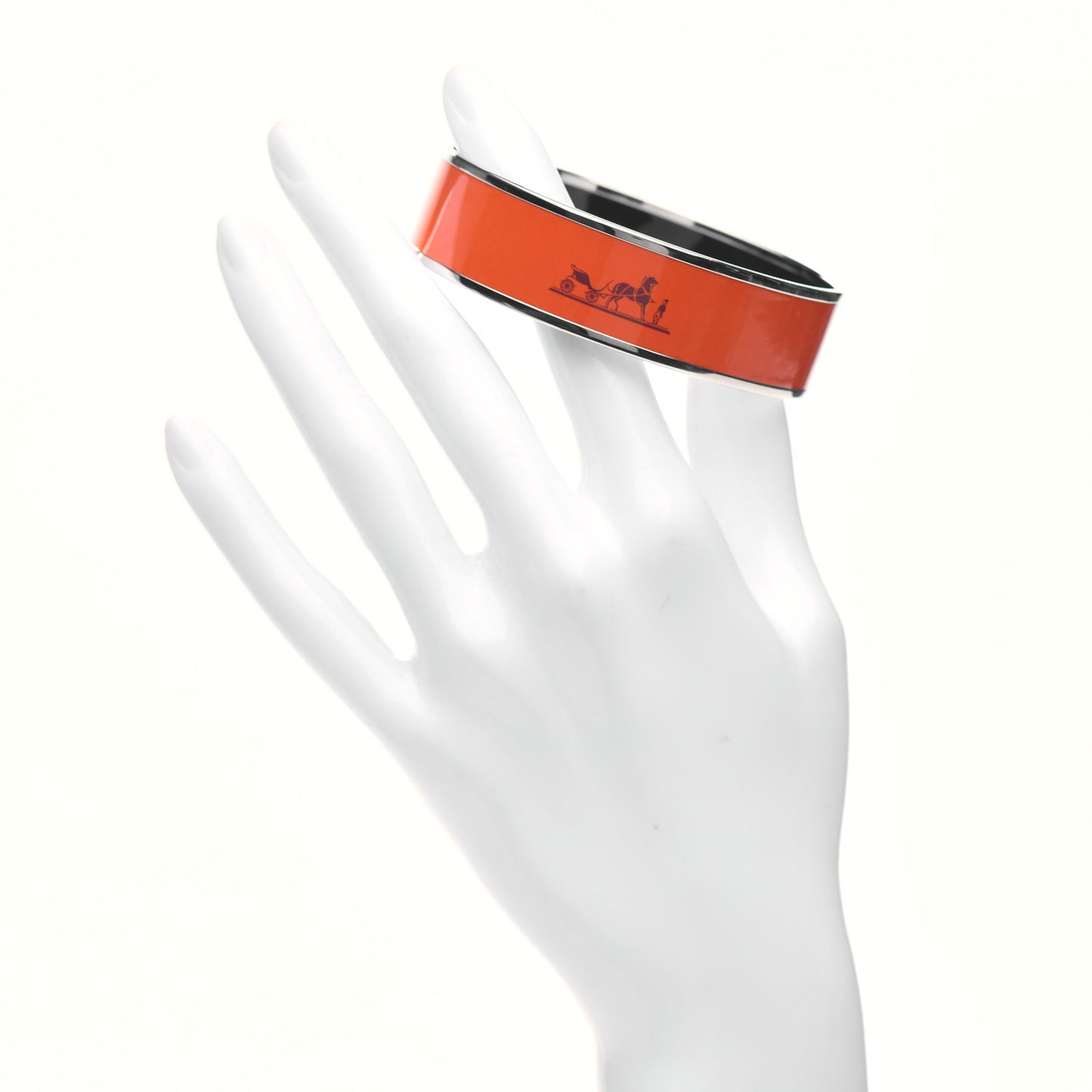 Enamel Printed Caleche Wide Bracelet 70 Orange