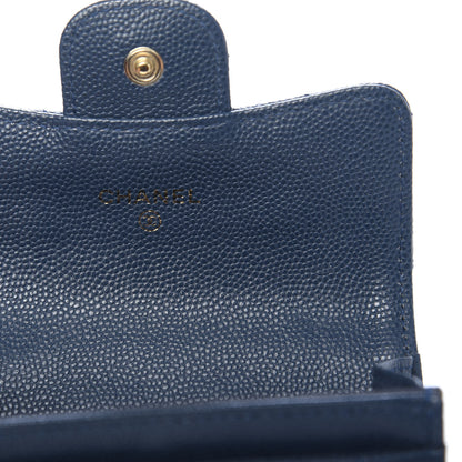 Chanel Caviar Quilted Flap Card Holder Navy Blue 6 of 9
