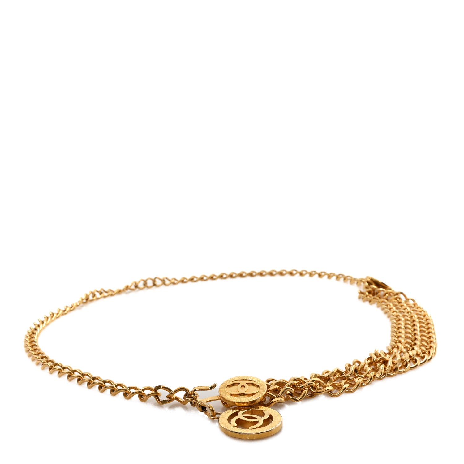Chanel Metal Medallion CC Triple Chain Belt Gold 1 of 5