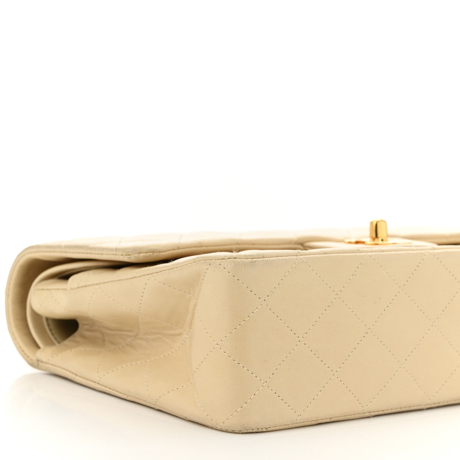 Chanel Lambskin Quilted Medium Double Flap Beige 9 of 10