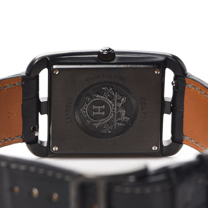 Hermes PVD Stainless Steel Alligator 29mm Cape Cod Quartz Watch Noir 4 of 6