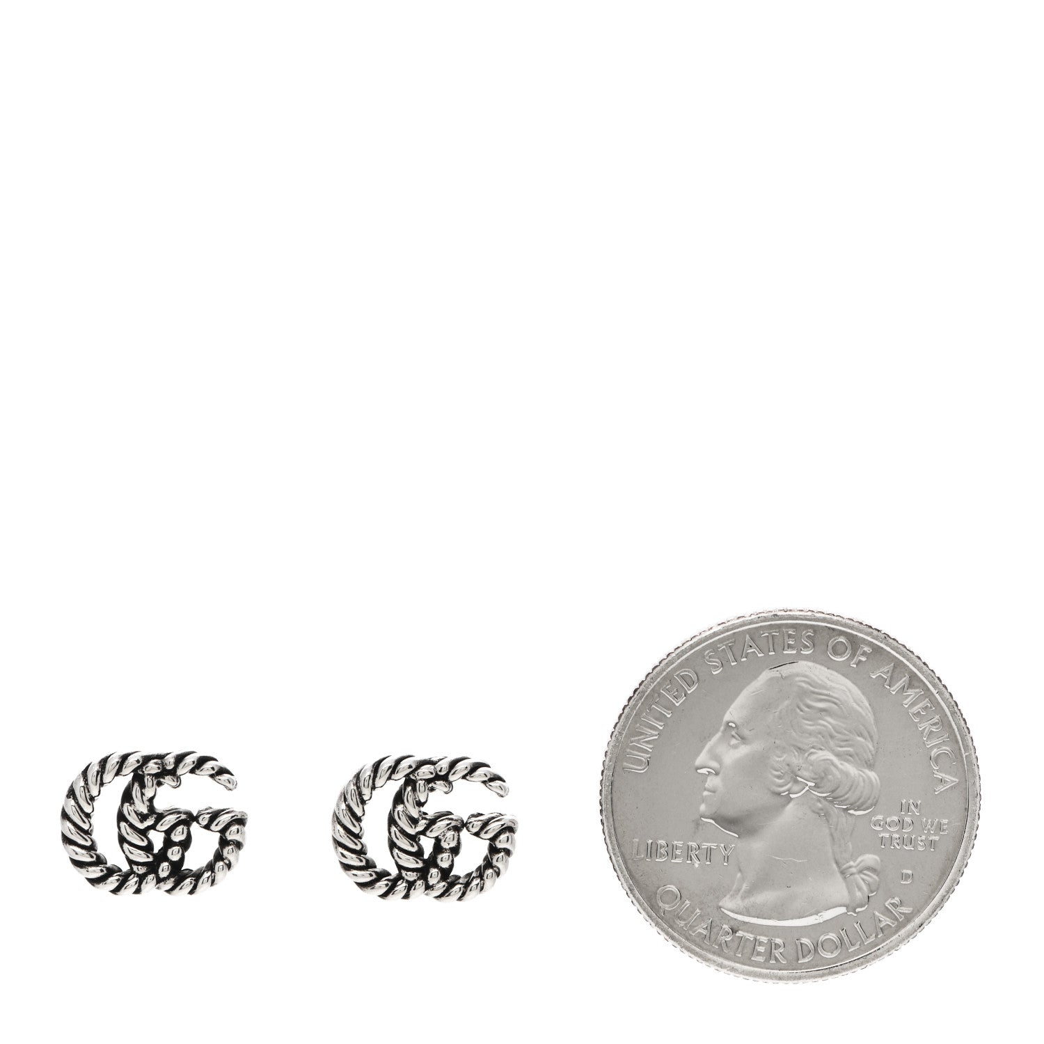 Gucci Sterling Silver Torchon Double G Earrings 2 of 5