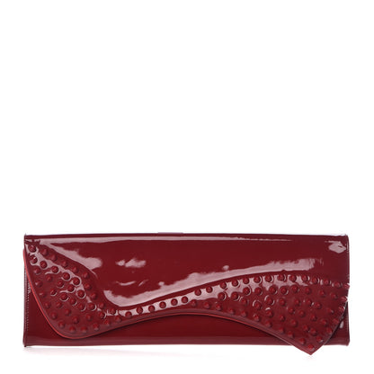 Christian Louboutin Patent Spikes Pigalle Clutch Rouge Imperial 1 of 6