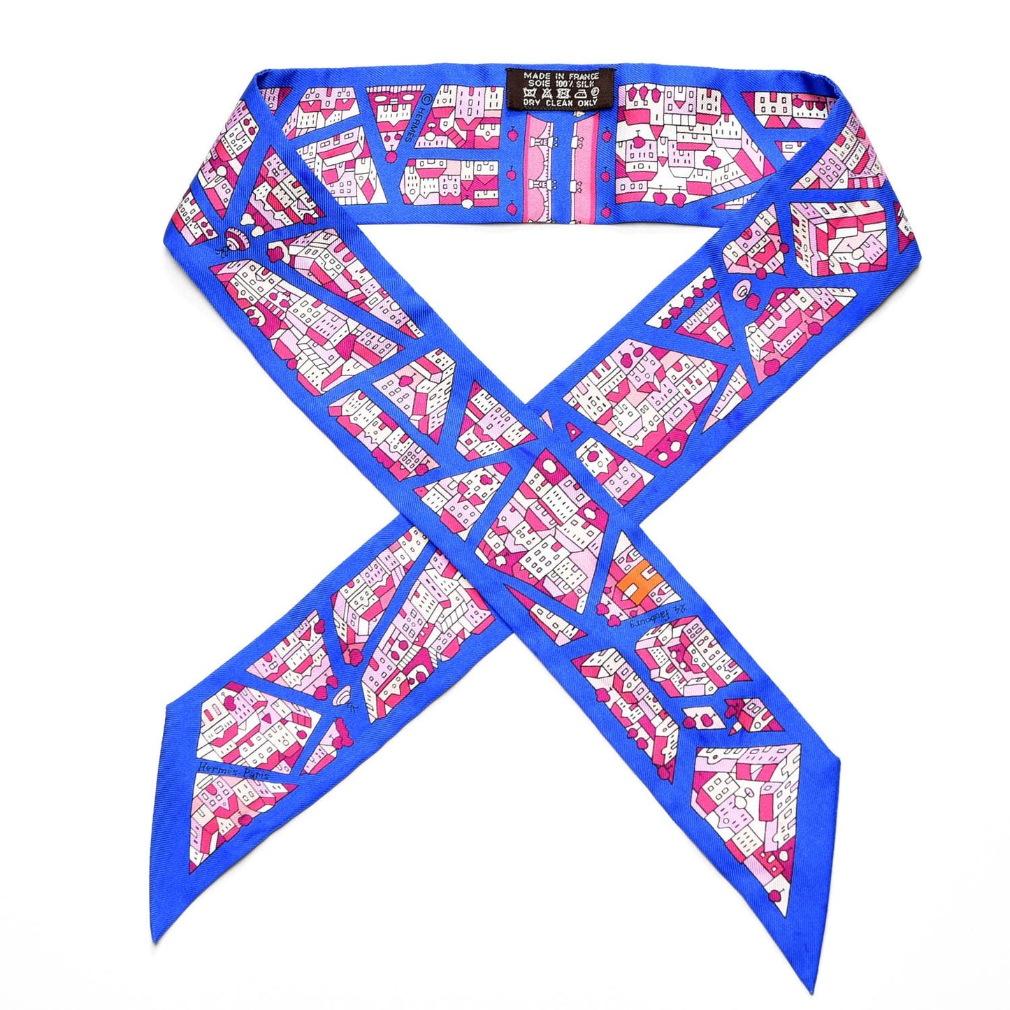 Silk Rive Droite Rive Gauche Twilly Bleu Roy Rose Beige