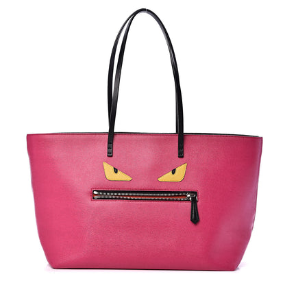 Fendi Vitello Elite Cuoio Monster Buggies Medium Roll Tote Ciclamino Black Multicolor Verde Prato 1 of 12