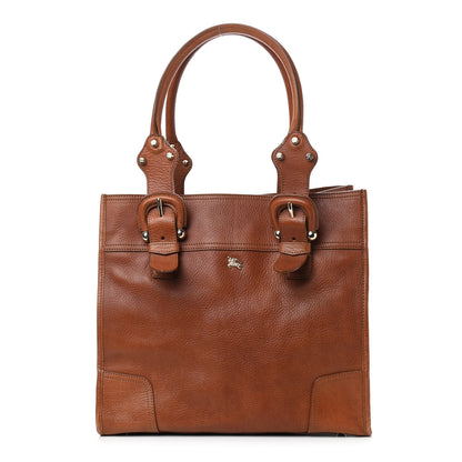 Burberry Grainy Calfskin Buckle Tote Brown 1 of 11
