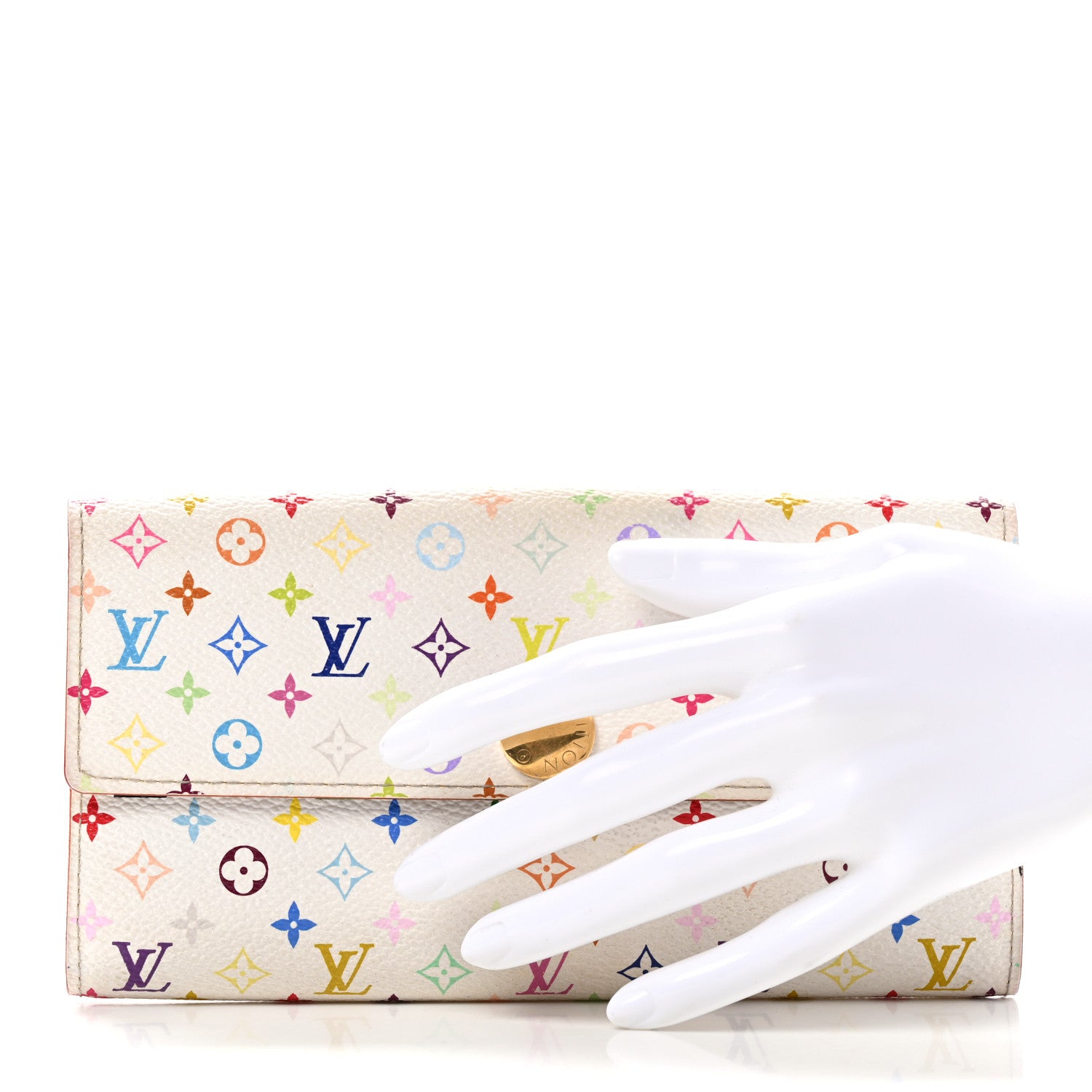 Louis Vuitton Monogram Multicolor Sarah Wallet White Grenade 2 of 9