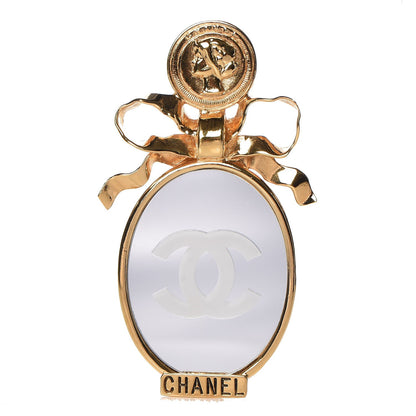 Chanel CC Vanity Mirror Brooch Gold 1 of 4