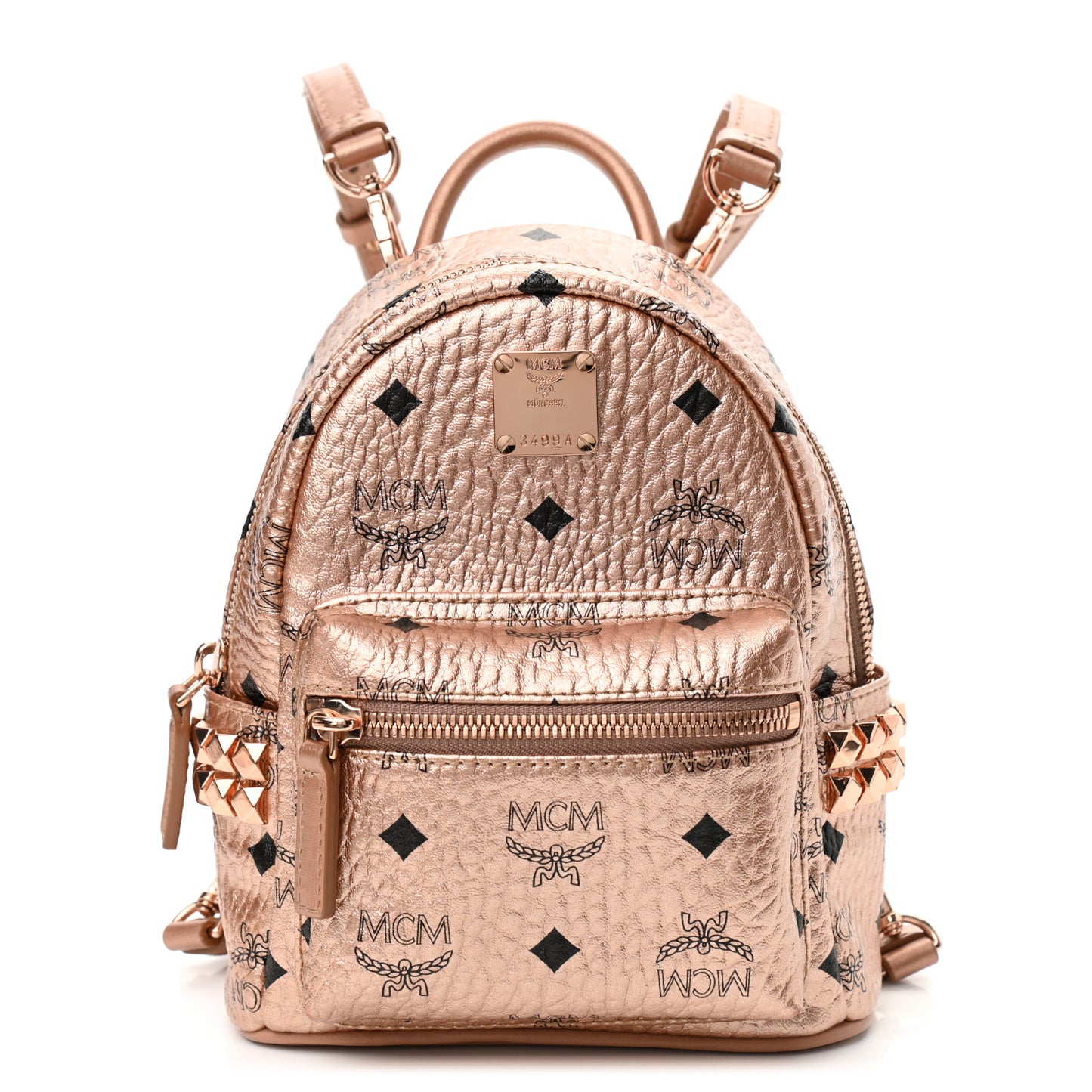 Metallic Visetos Studded X-Mini Bebe Boo Backpack Champagne Gold