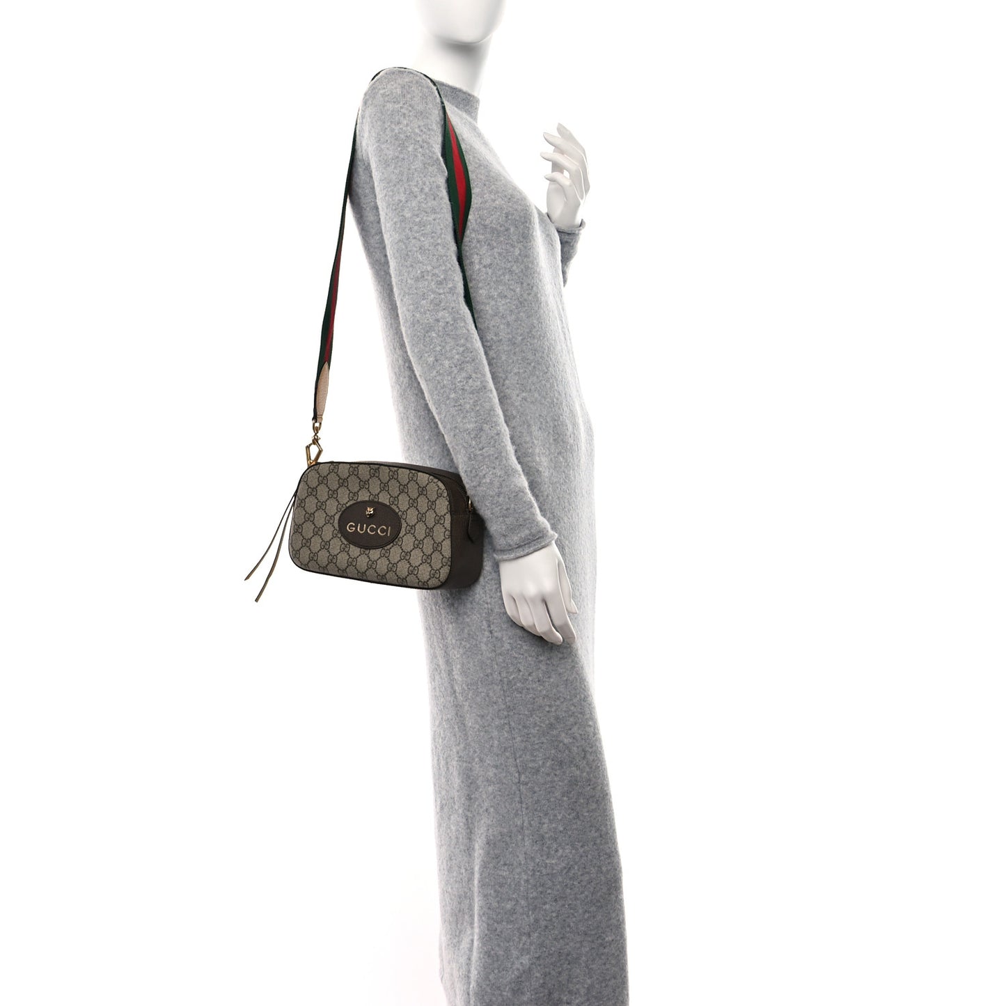 GG Supreme Monogram Web Neo Vintage Shoulder Bag Beige New Acero Crop