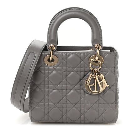 Christian Dior Lambskin Cannage Small Lucky Badges My Lady Dior Grey 1 of 11