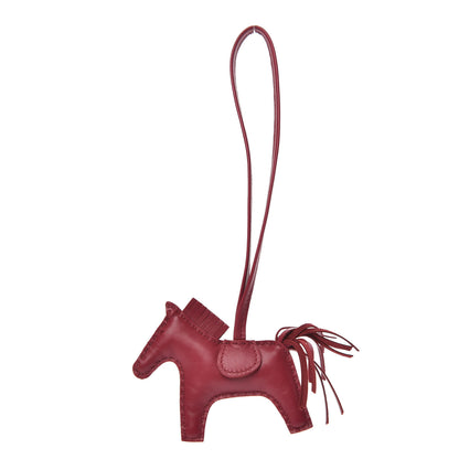Hermes Milo Lambskin Grigri Rodeo Horse Bag Charm PM Rubis 1 of 4