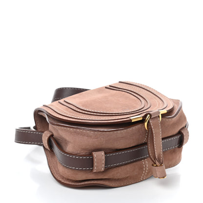 Chloe Nubuck Mini Marcie Round Crossbody Bag Nut 4 of 9