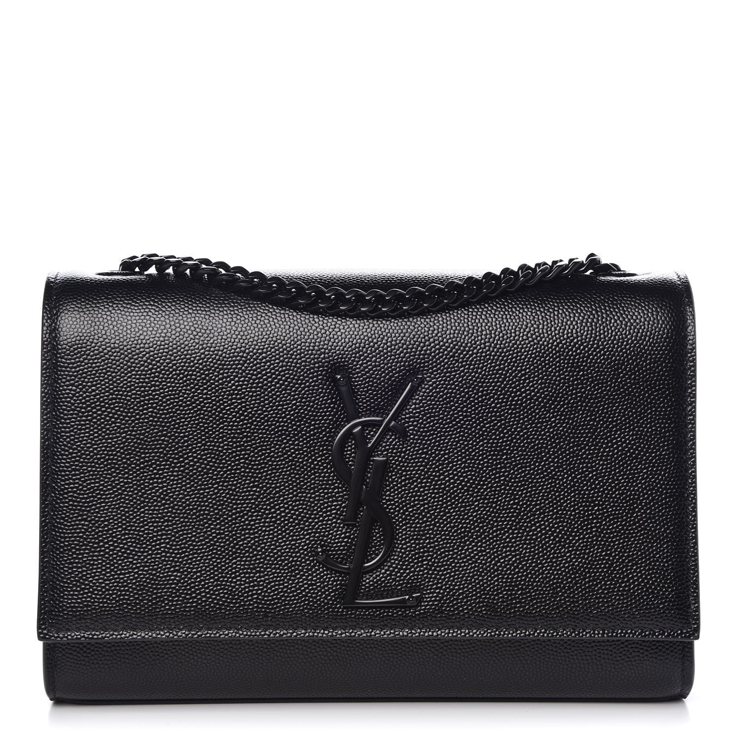 Saint Laurent Grain De Poudre Small Monogram Kate Satchel Black 1 of 7