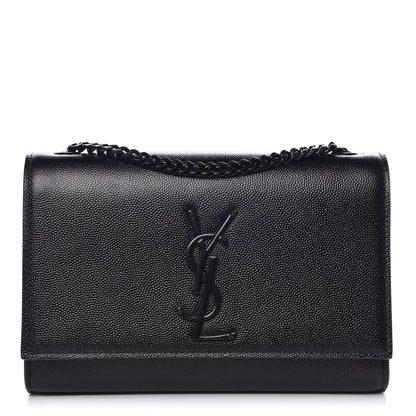 Saint Laurent Grain De Poudre Small Monogram Kate Satchel Black 1 of 7