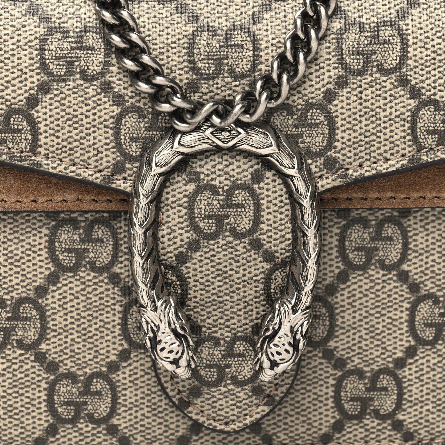 GG Supreme Monogram Super Mini Dionysus Shoulder Bag Taupe
