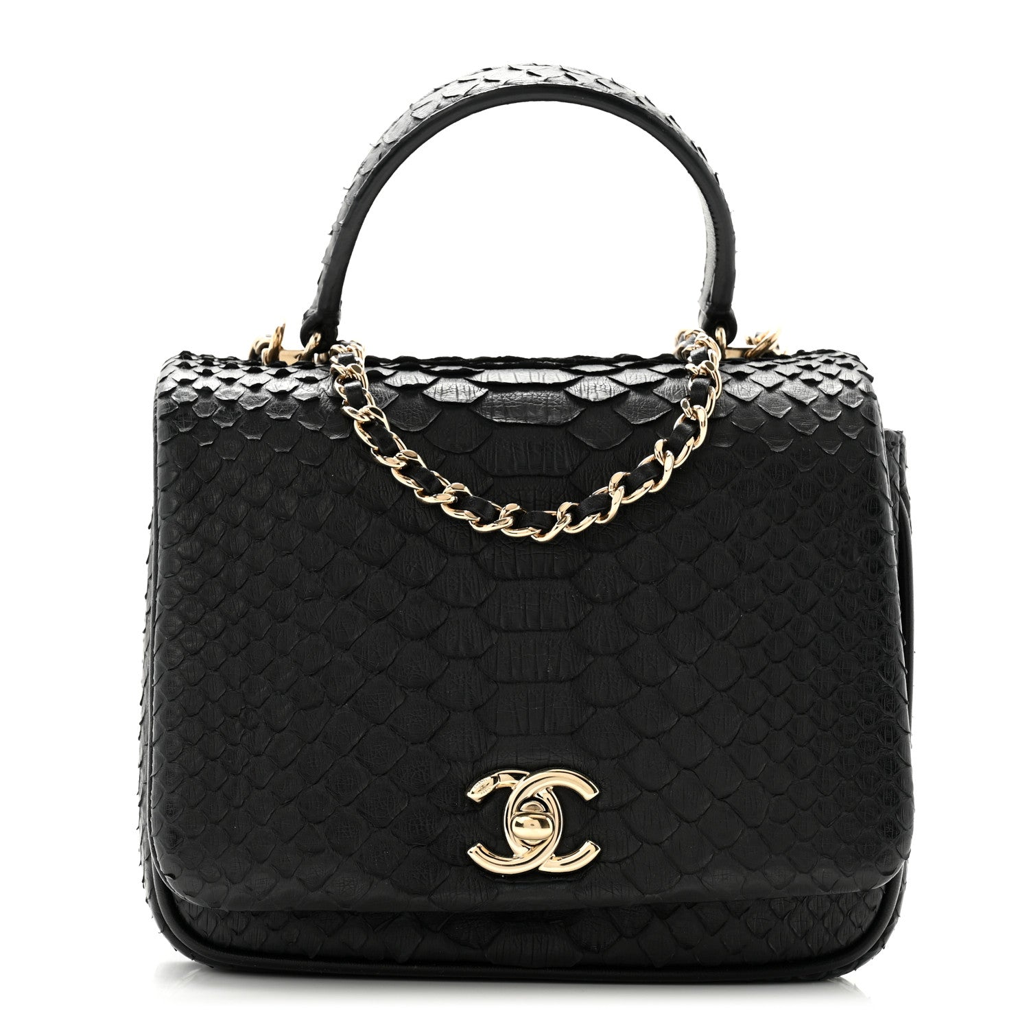 Chanel Snakeskin Quilted Mini Citizen Chic Flap Black 1 of 12