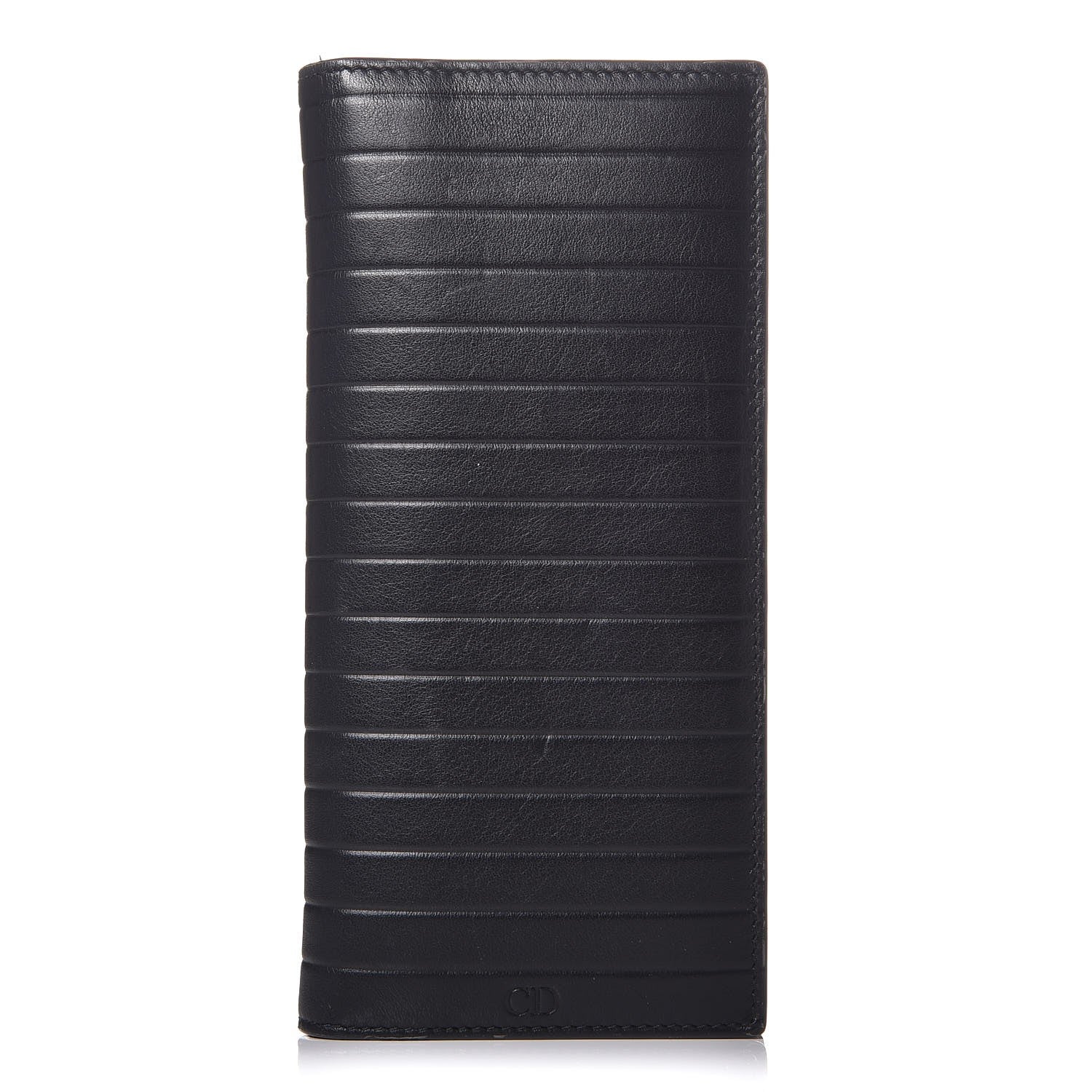 Christian Dior HOMME Calfskin Ribbed Wallet Black 1 of 8