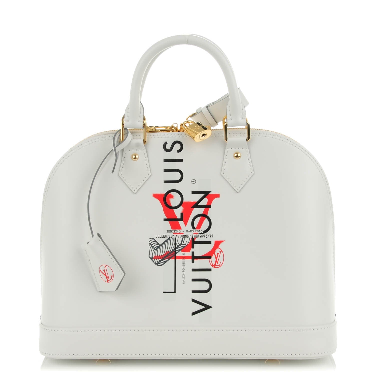 Louis Vuitton Smooth Calfskin Signature Alma PM White 1 of 7