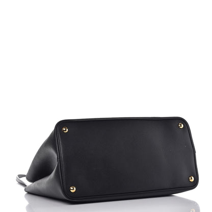 Prada Saffiano Cuir Large Double Bag Nero Black Ciliegia 5 of 15