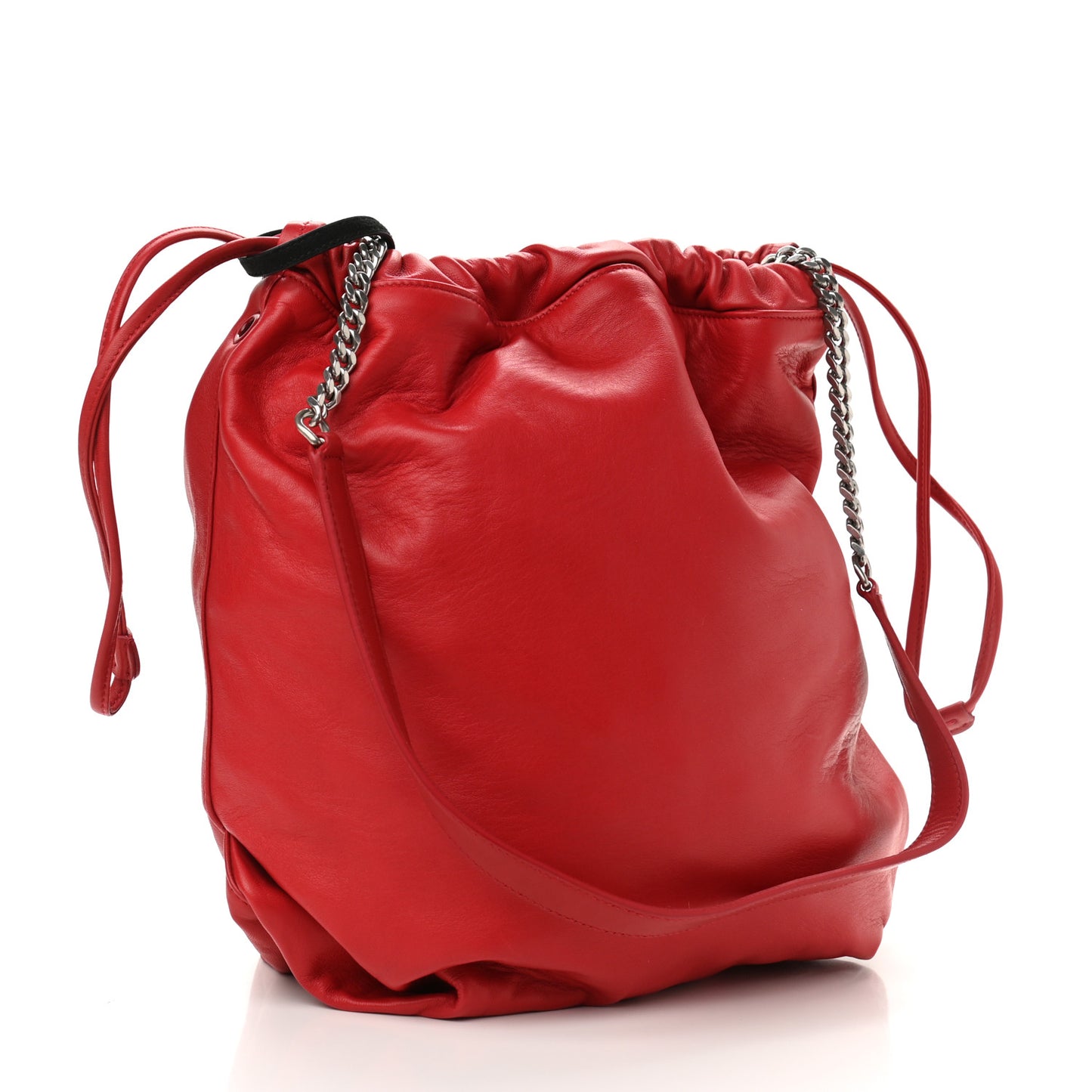 Lambskin Teddy Drawstring Bag Eros Red