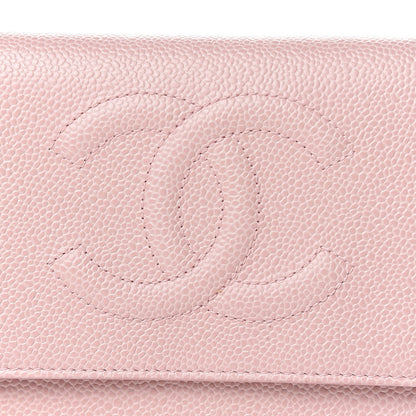 Chanel Caviar Timeless CC Wallet On Chain WOC Pink 9 of 12
