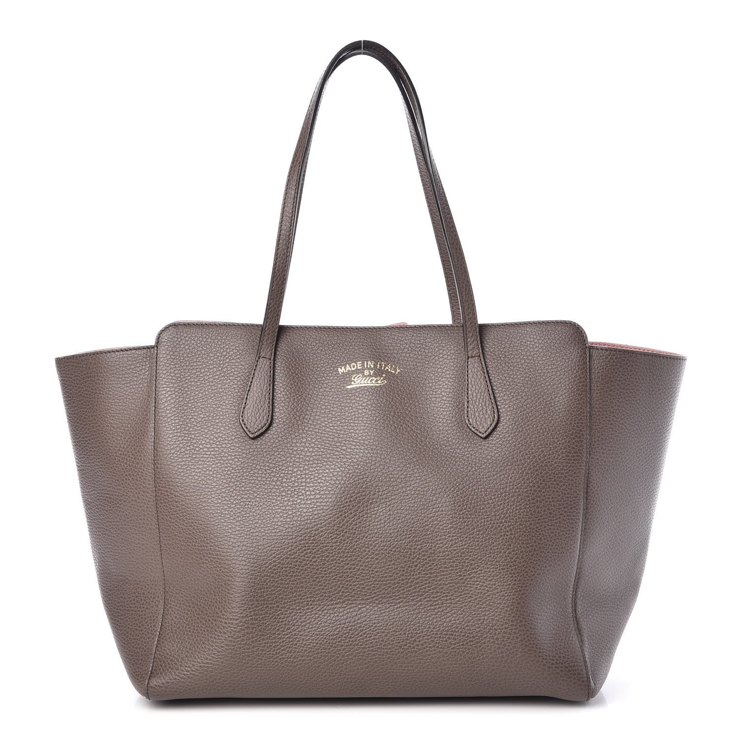 Gucci Dollar Calfskin Medium Swing Tote Grey Field Soft Pink 1 of 8