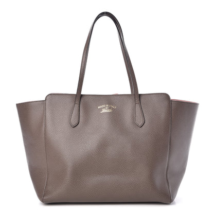 Gucci Dollar Calfskin Medium Swing Tote Grey Field Soft Pink 1 of 8
